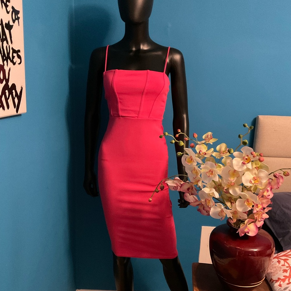 🌷Pink spaghetti string dress